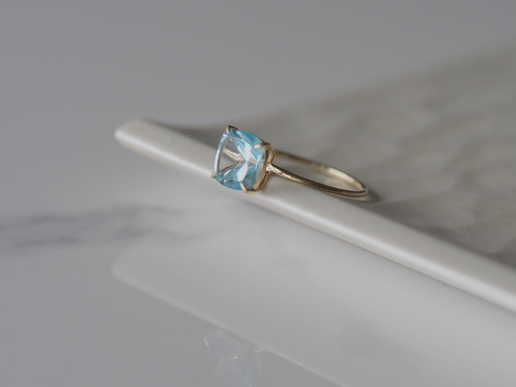 Blue topaz K10 ring