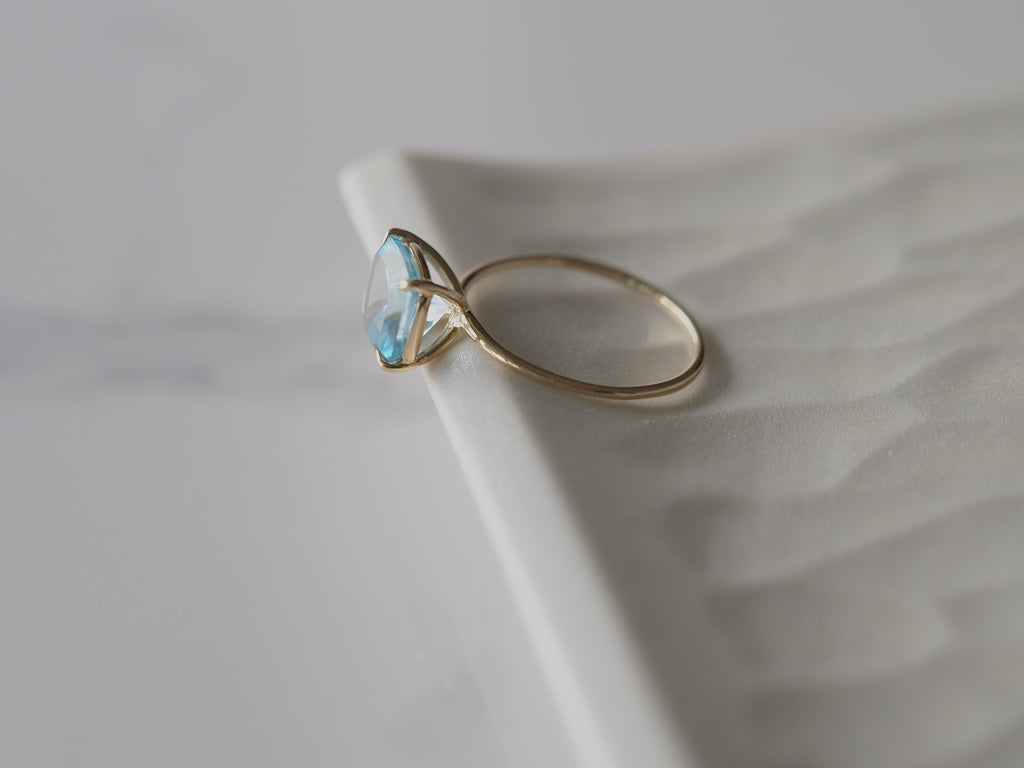 Blue topaz K10 ring