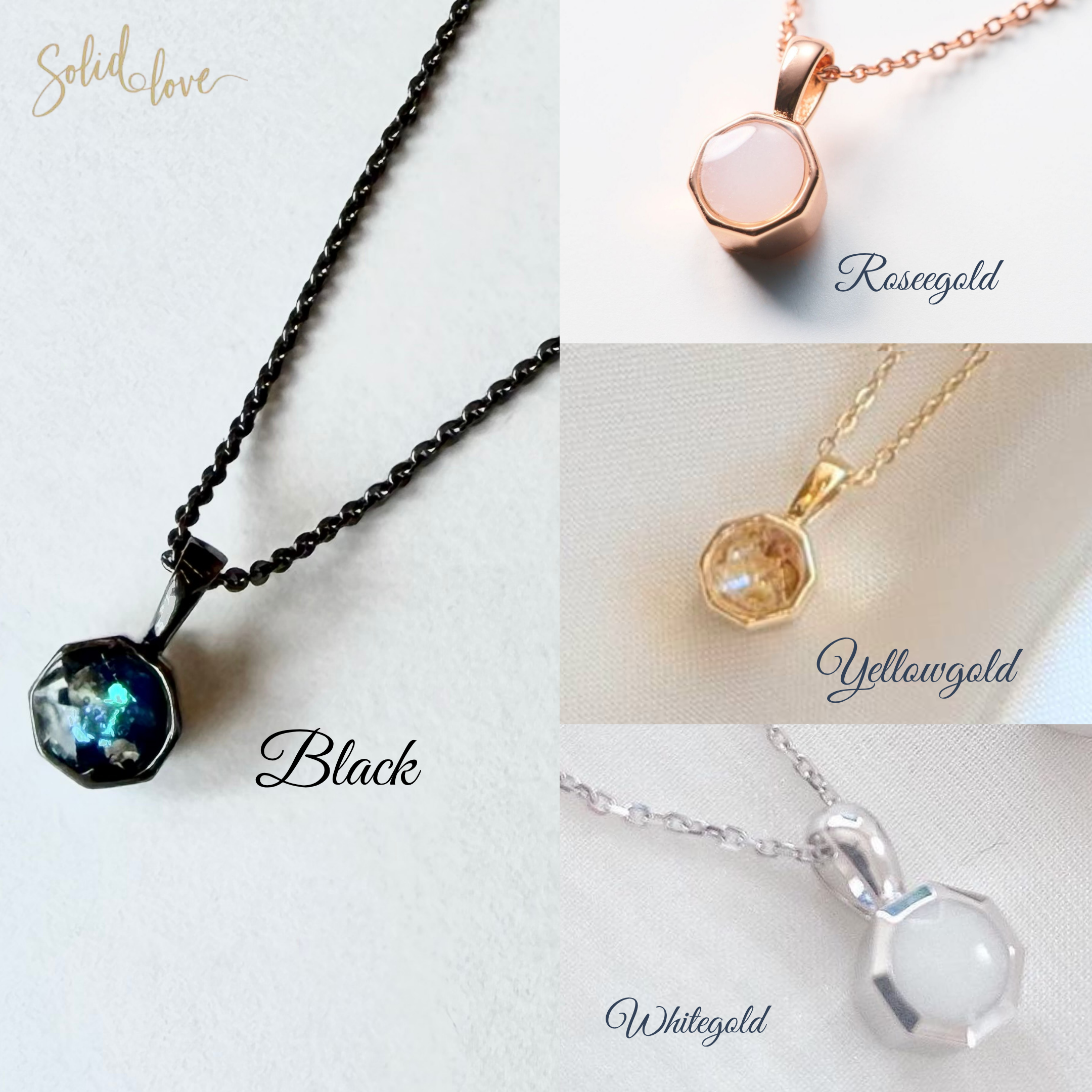 octagon necklace set Black ＋ another color – Solid Love