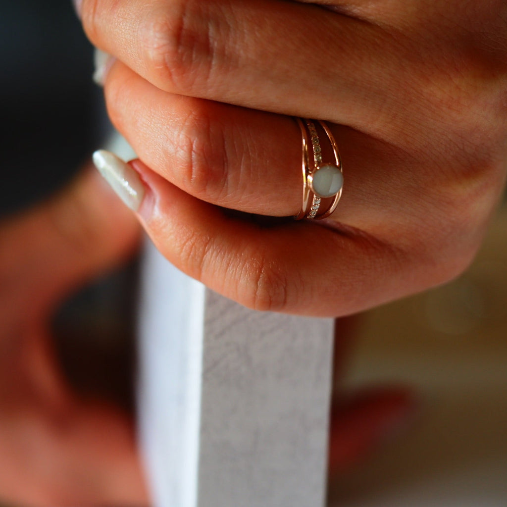 Triple Line Ring K18