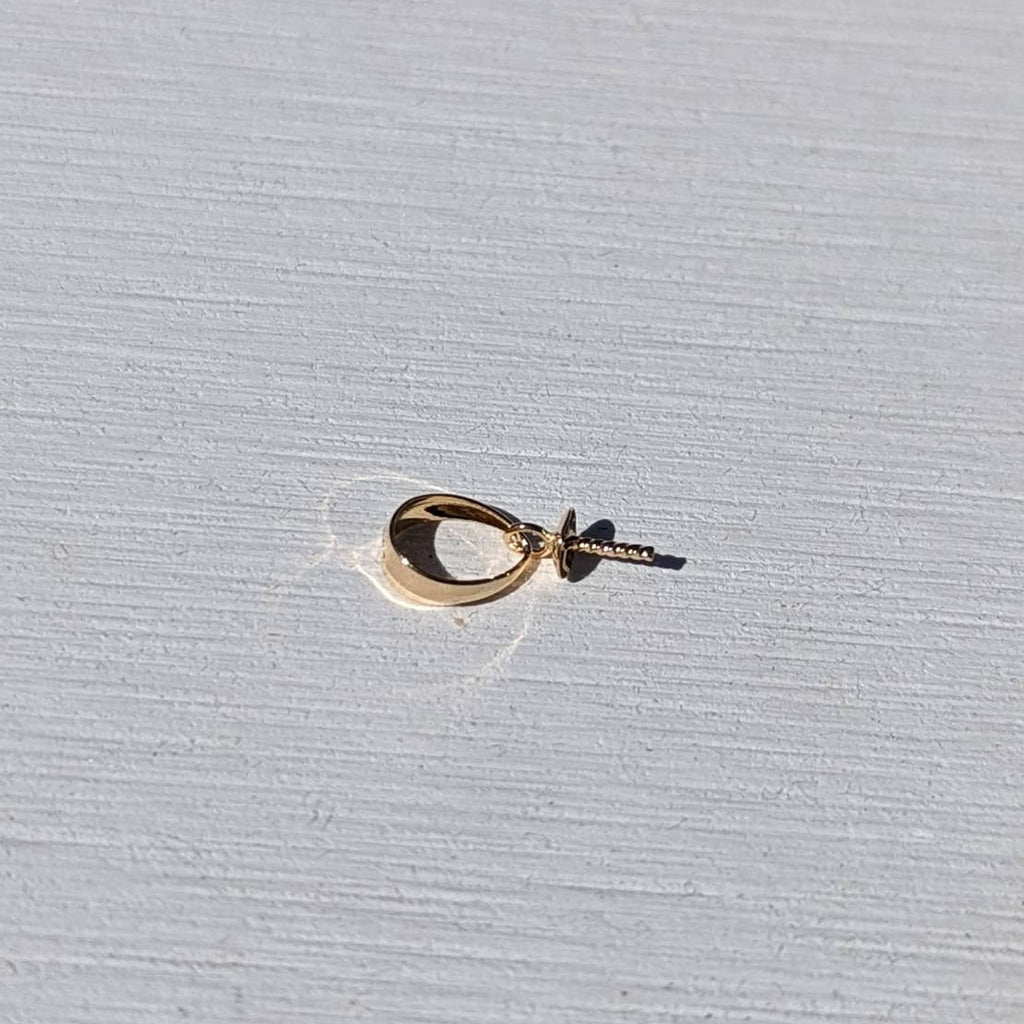 Platinum/K18 Memory Drop ( pearl-shaped) necklace top