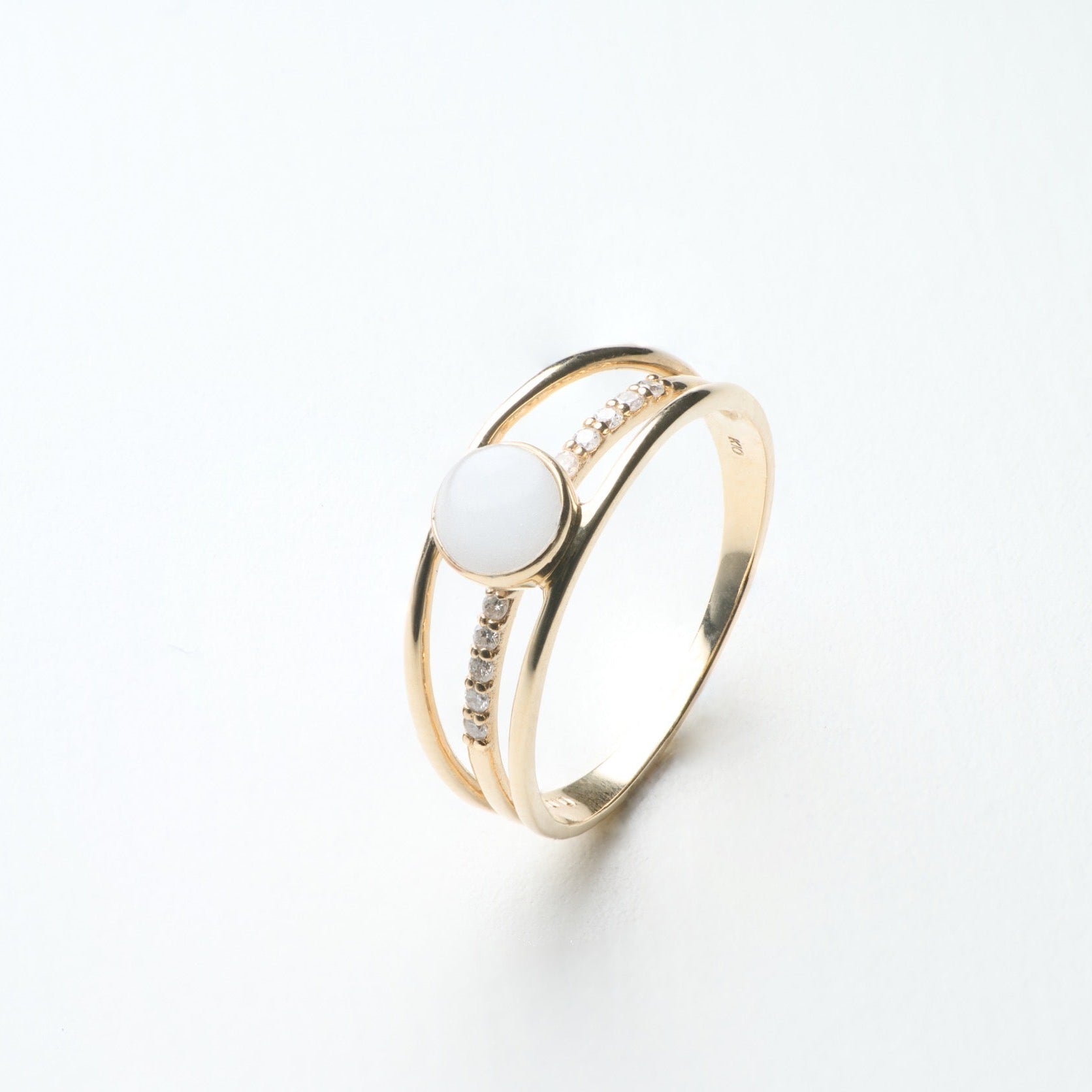 Triple Line Ring K18 – Solid Love