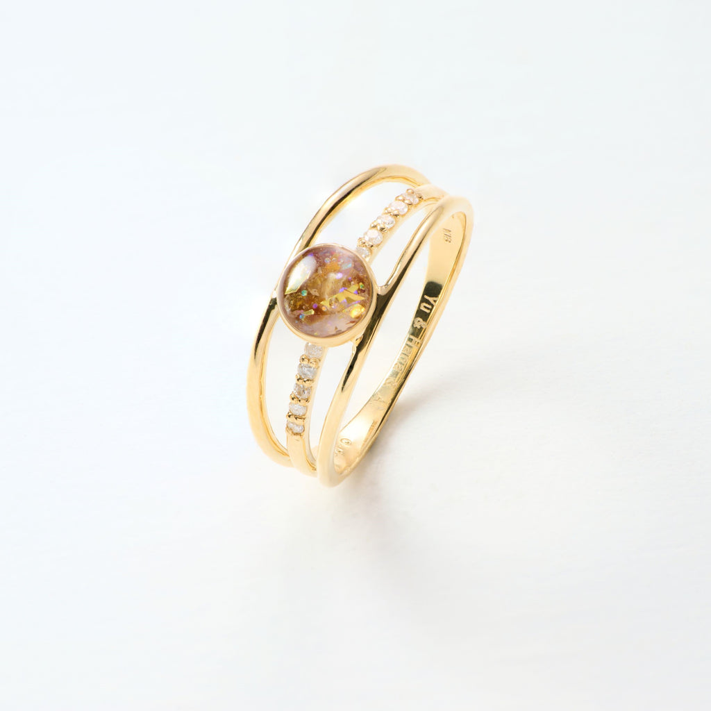 Triple Line Ring K18 〈へその緒〉