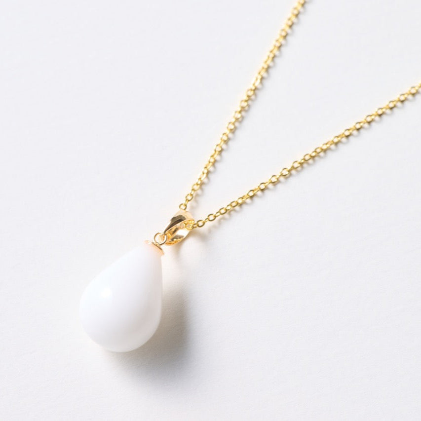 Platinum/K18 Memory Drop (teardrop-shaped) necklace top