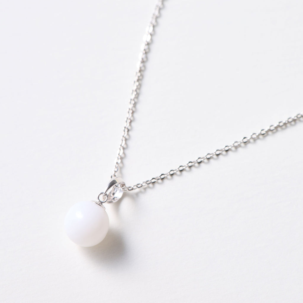 Platinum/K18 Memory Drop ( pearl-shaped) necklace top