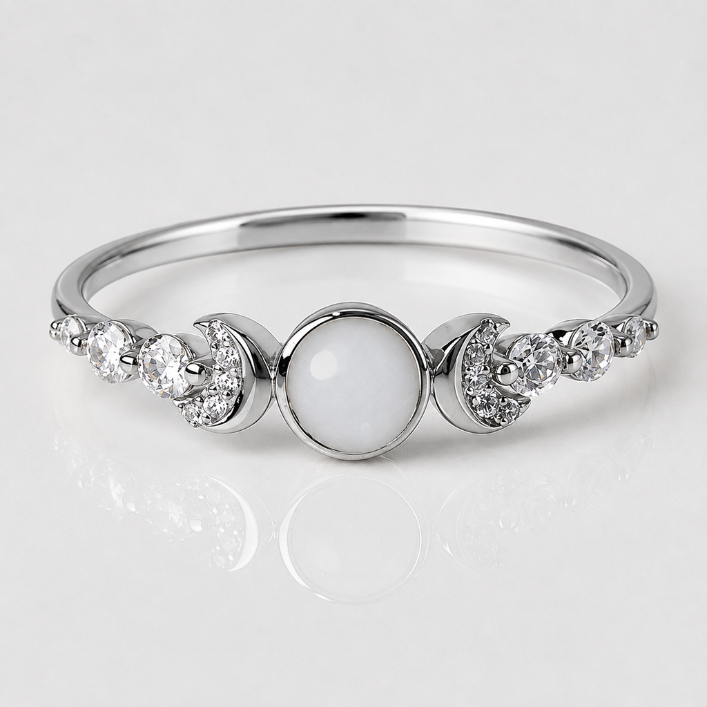 Moon ring  Platinum