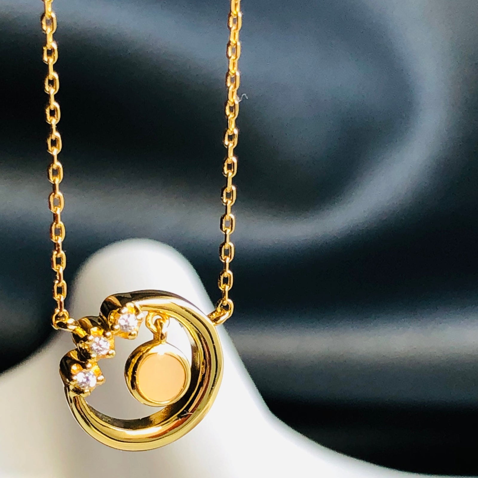 ハートに愛を【leah alexandra】COEUR NECKLACE★ムーンストーン NECKLACE】韓国風ムーンストーンのハートネックレスOR
